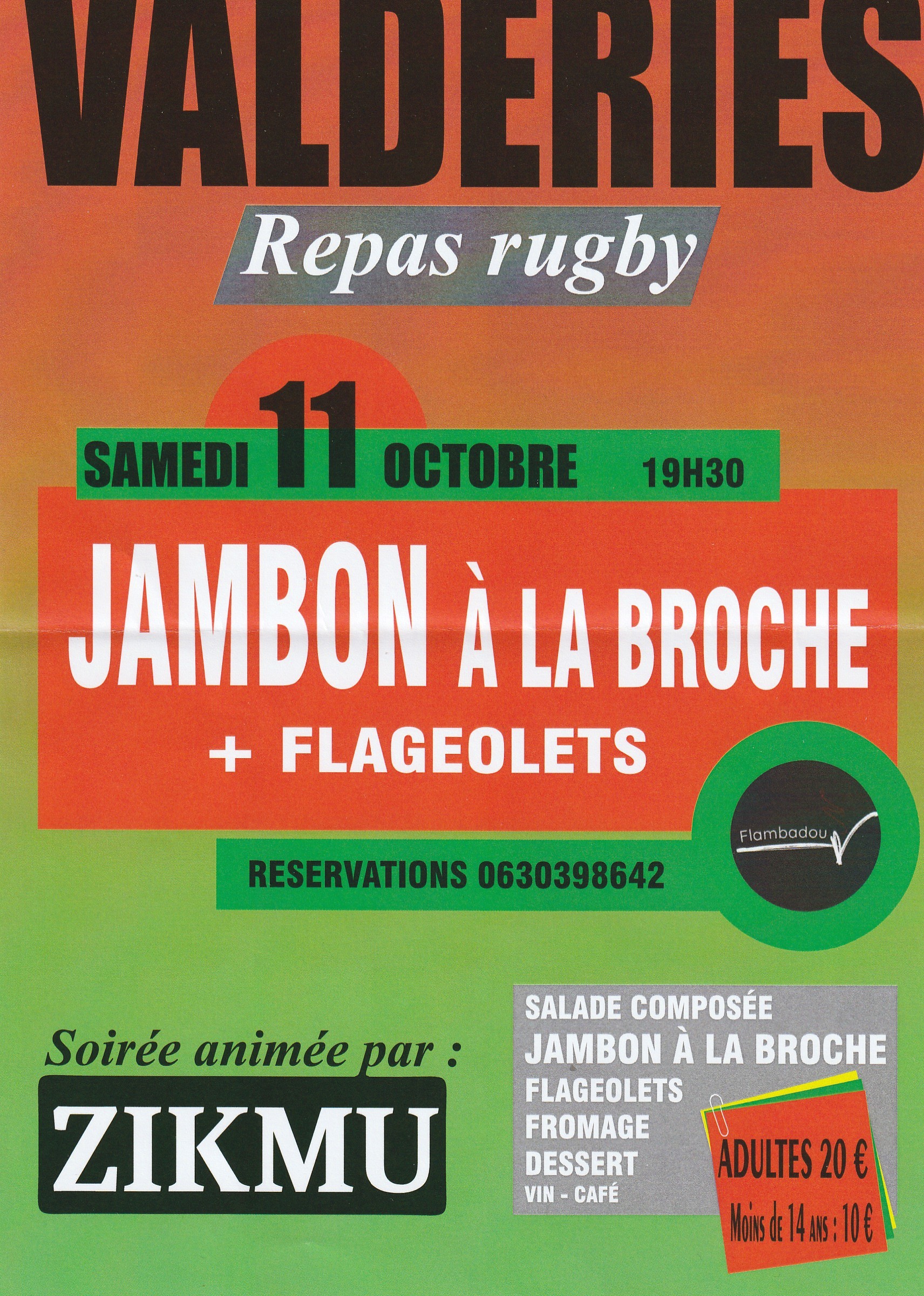 REPAS RUGBY DU 11 OCTOBRE 2025