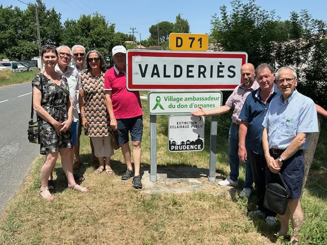 Valdériès 28ème village tarnais ambassadeur du don d'organes. Valdériès 28ème village tarnais ambassadeur du don d'organes.
