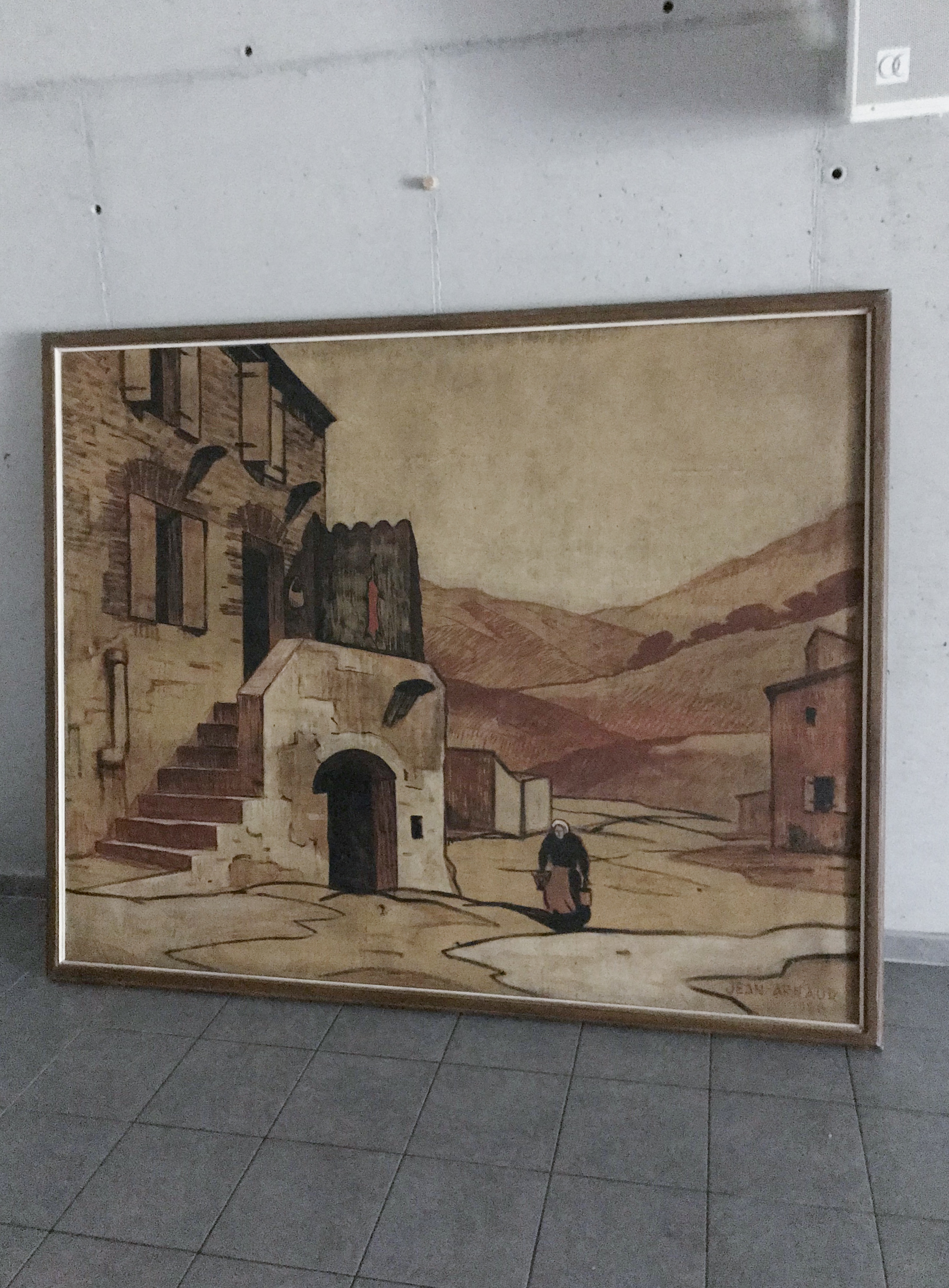 tableau la porteuse de seaux. Vue du tableau de Jean Arnaud intitulé la porteuse de seaux.