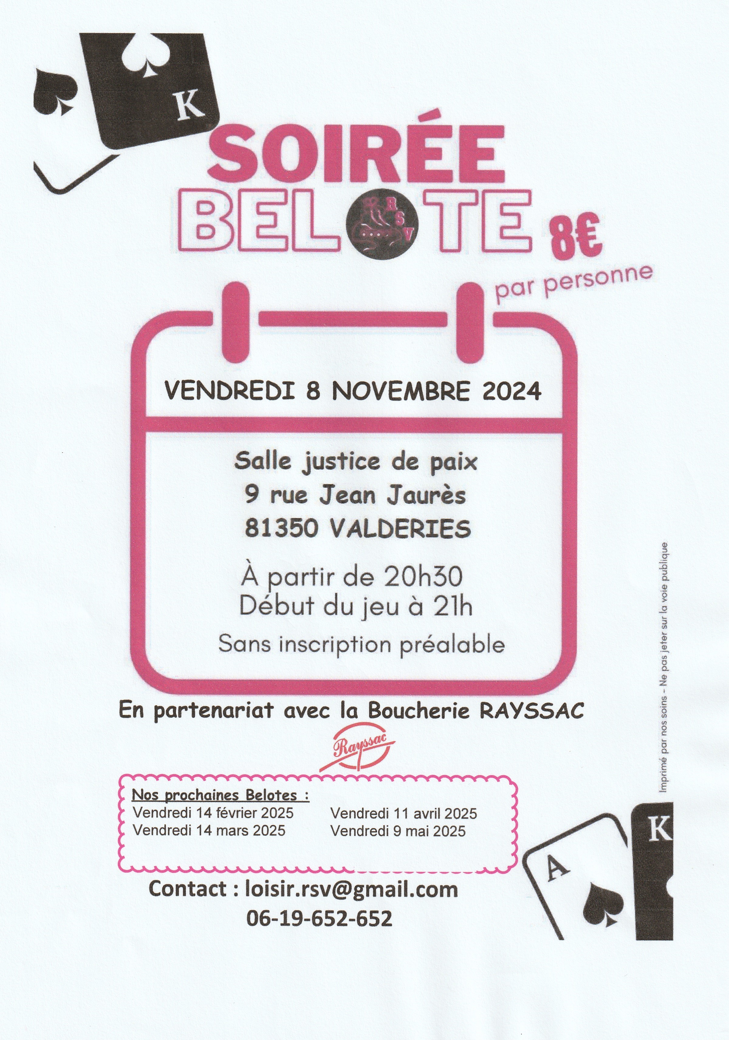 Roller skating : soirée belote le 08 11 2024. Roller skating : soirée belote le 08 11 2024.