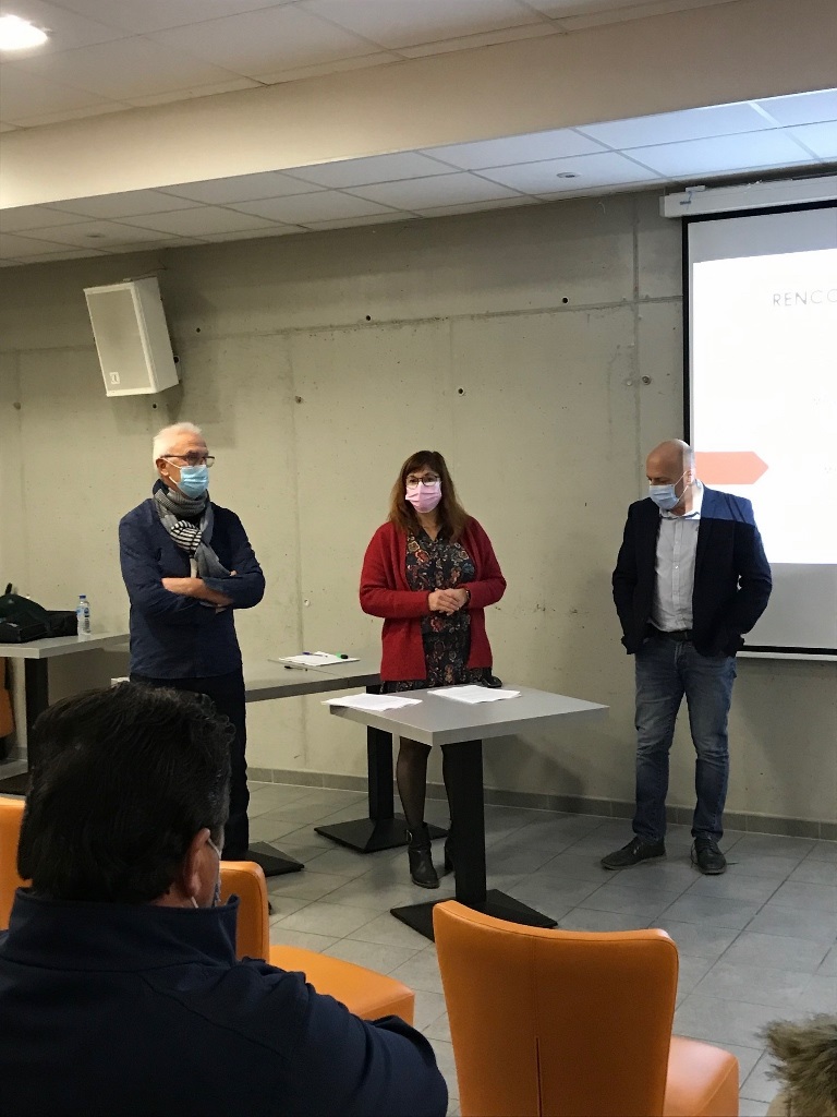 Michel Dieuze, Christel Guerra et Vincent Recoules Réunion municipalité artisans commerçants