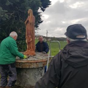 inauguration statue de la vierge après restauration