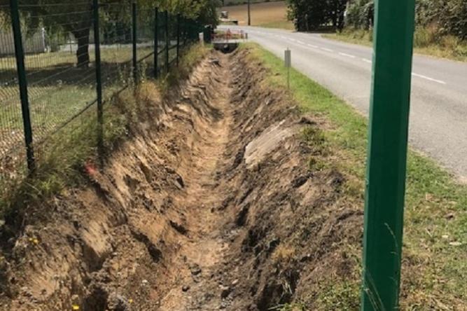 Les travaux d'aménagement d'un piétonnier sur la route d'Albi sont en cours.